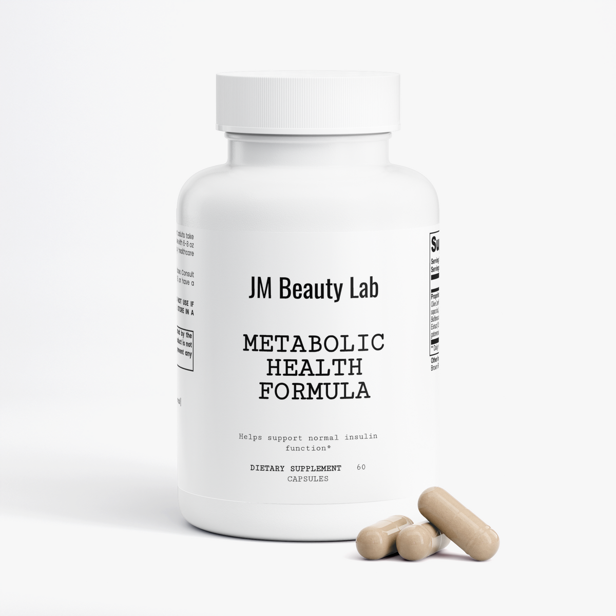 white bottle jm beauty lab metabolic health formula