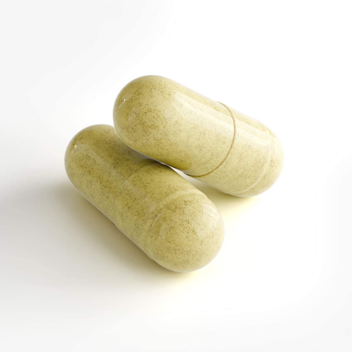 Two light yellow NAD+ capsules